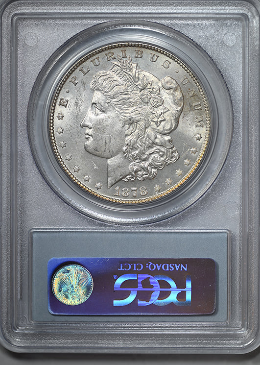 1878 7TF Reverse of 1878 Morgan Dollar $1 PCGS MS63 - TONED!