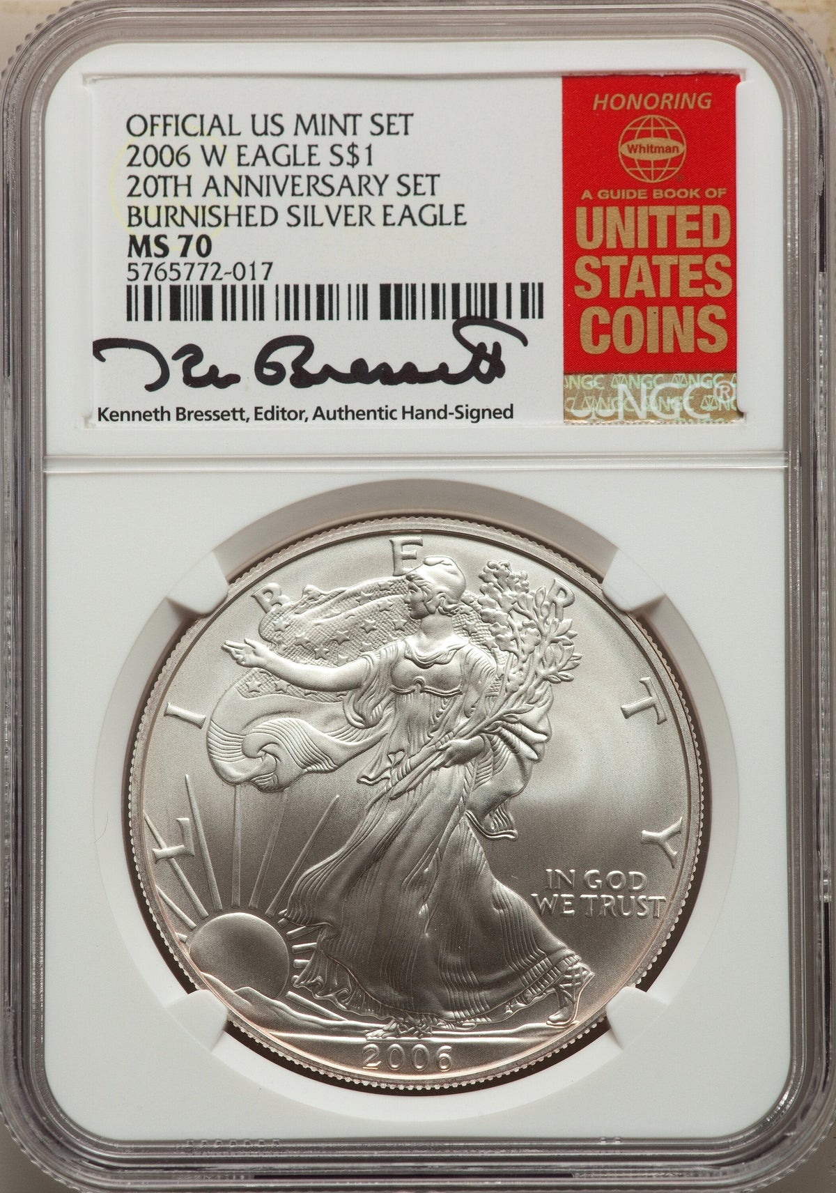 2006 3 Coin 20th Anniversary Silver Eagle Set Kenneth Bressett Red Book Miscellaneous NGC MS70
