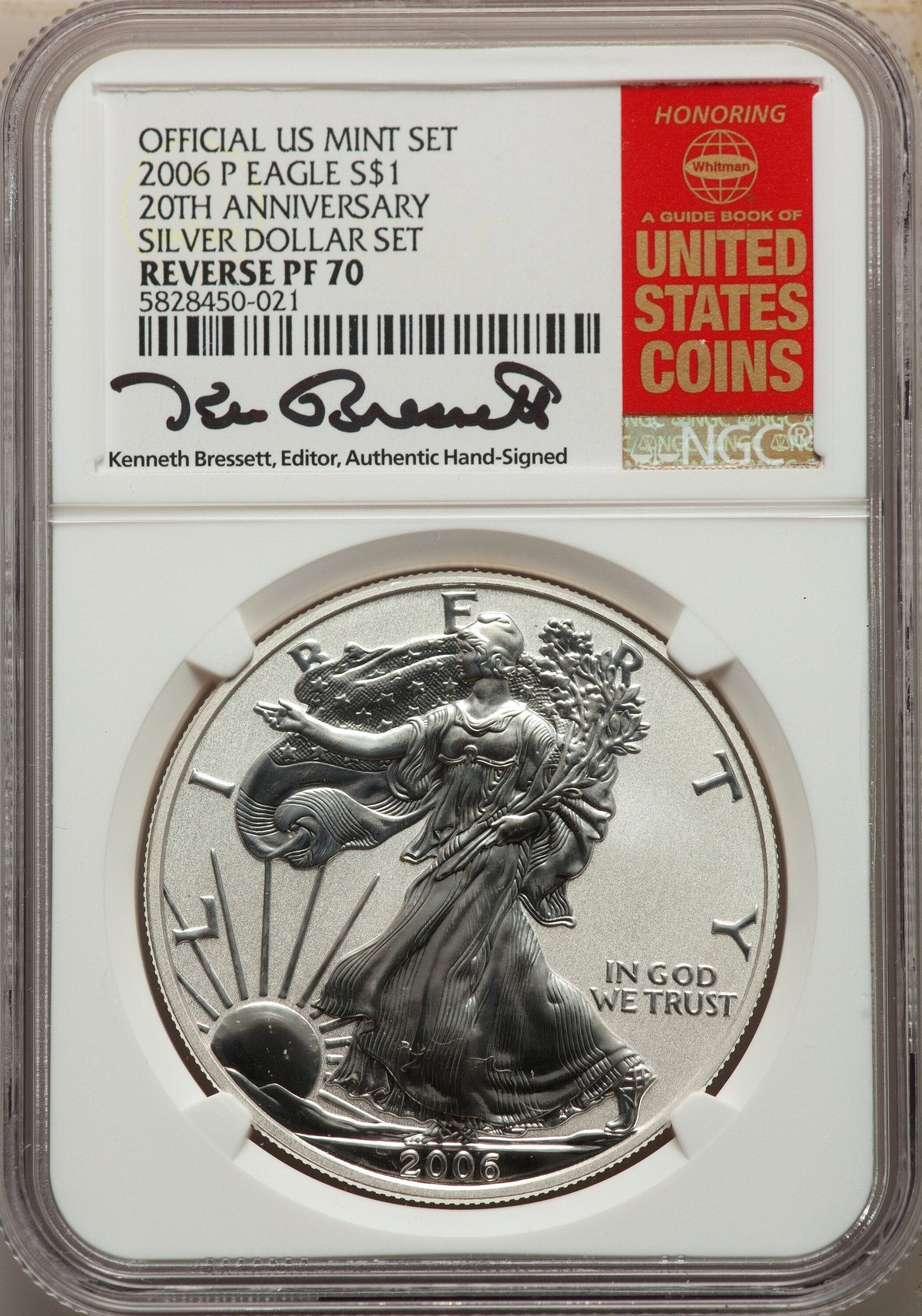 2006 3 Coin 20th Anniversary Silver Eagle Set Kenneth Bressett Red Book Miscellaneous NGC MS70