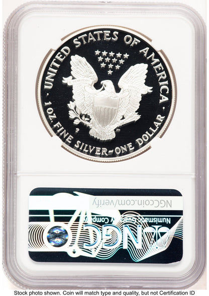1995-P Proof Silver Eagle 1 oz Mike Castle NGC PF70