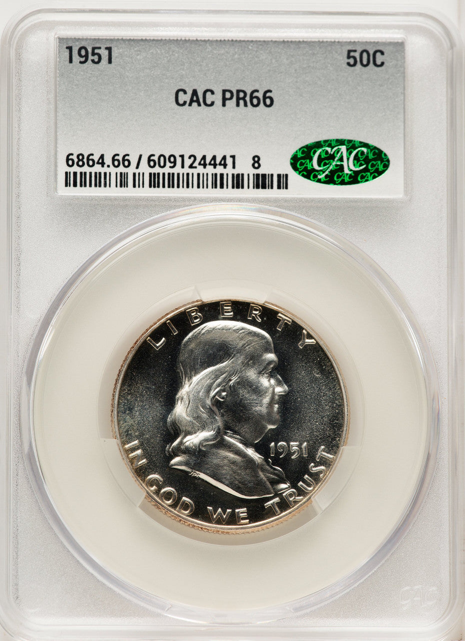 1951 50C Proof Franklin Half Dollar CACG PR66