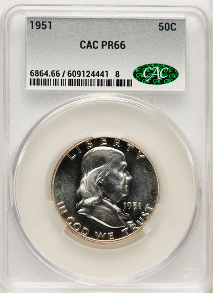 1951 50C Proof Franklin Half Dollar CACG PR66