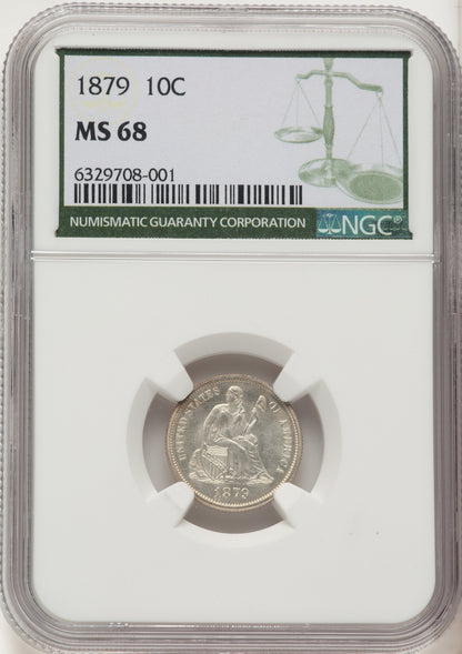 1879 10C Seated Dime NGC MS68