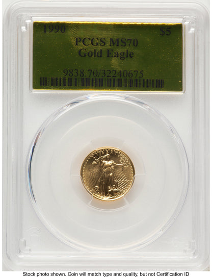 1990 Gold Eagle 1/10 oz Gold Foil PCGS MS70