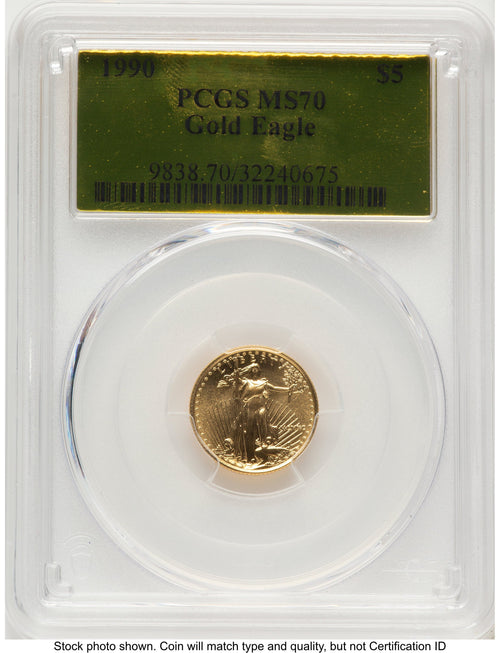 1990 Gold Eagle 1/10 oz Gold Foil PCGS MS70