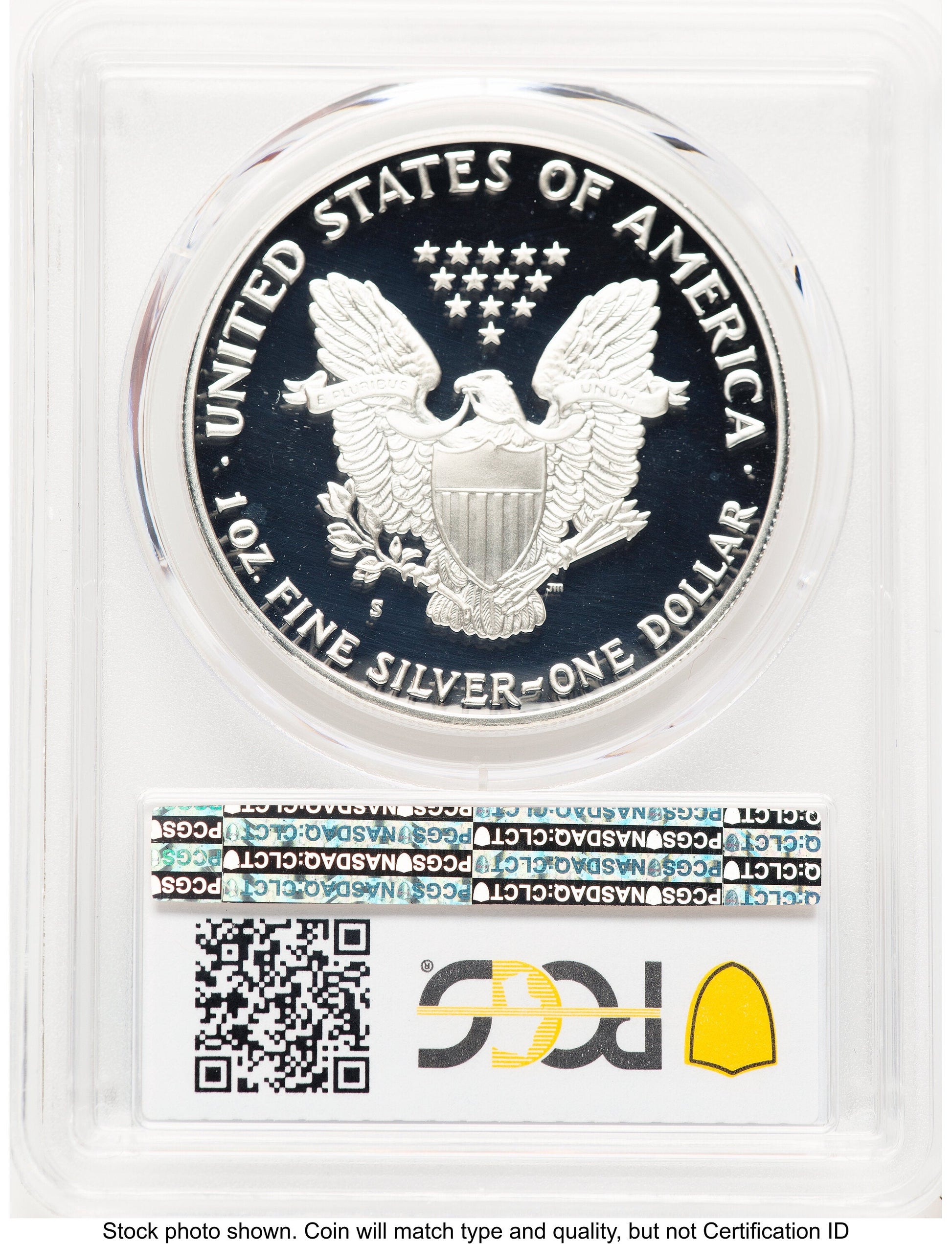 1989-S Proof Silver Eagle 1 oz Blue Gradient PCGS PR70