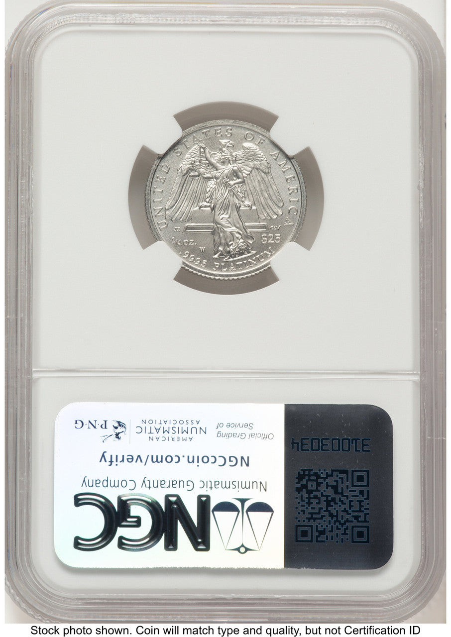 2008-W Burnished Platinum Eagle 1/4 oz Brown Label NGC MS70
