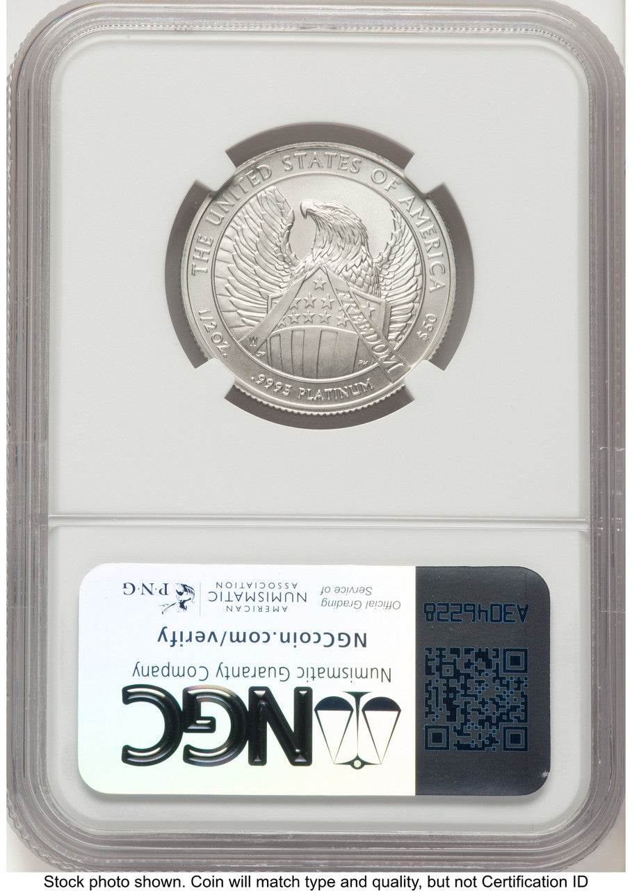 2007-W Burnished Platinum Eagle 1/2 oz Brown Label NGC MS70
