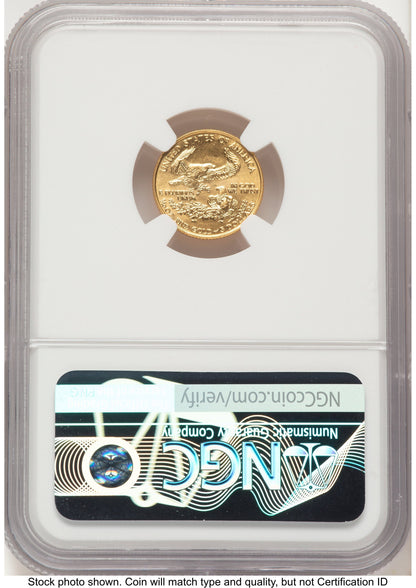 1990 Gold Eagle 1/10 oz Ron Harrigal NGC MS70