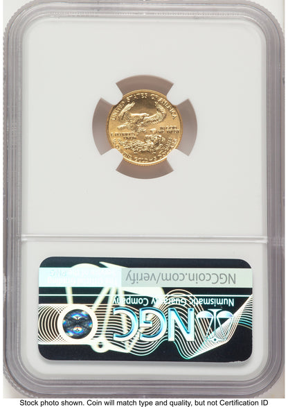 1990 Gold Eagle 1/10 oz Mike Castle NGC MS70