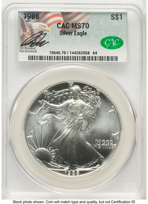 1988 Silver Eagle Ron Drzewucki CACG MS70