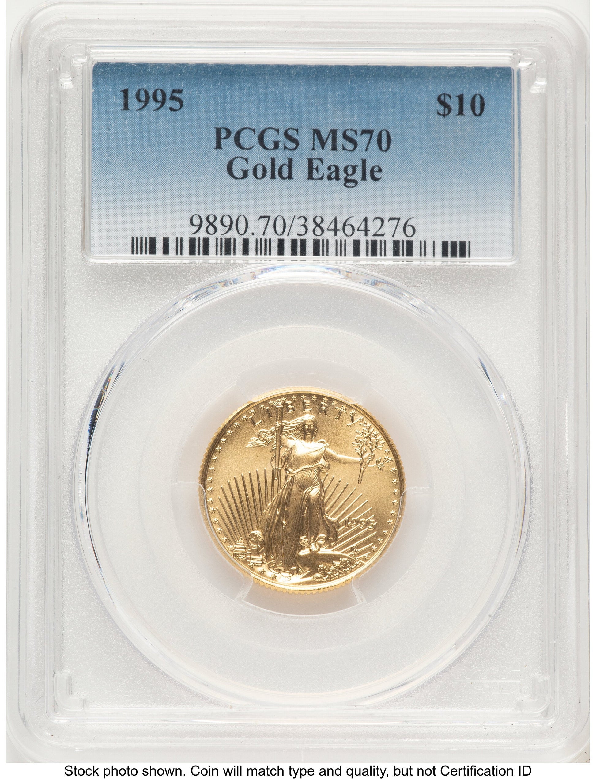 1995 Gold Eagle 1/4 oz Blue Gradient PCGS MS70