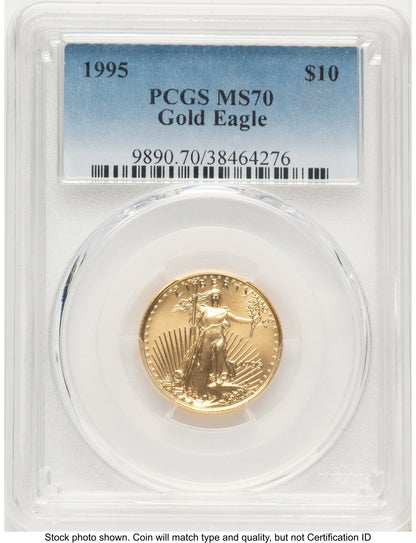 1995 Gold Eagle 1/4 oz Blue Gradient PCGS MS70