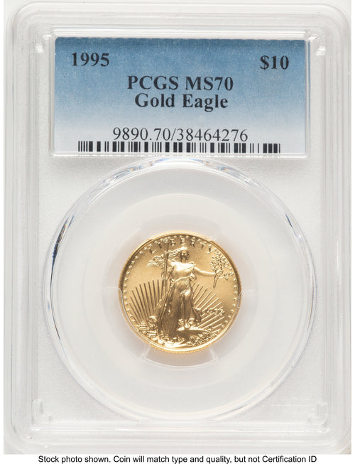 1995 Gold Eagle 1/4 oz Blue Gradient PCGS MS70
