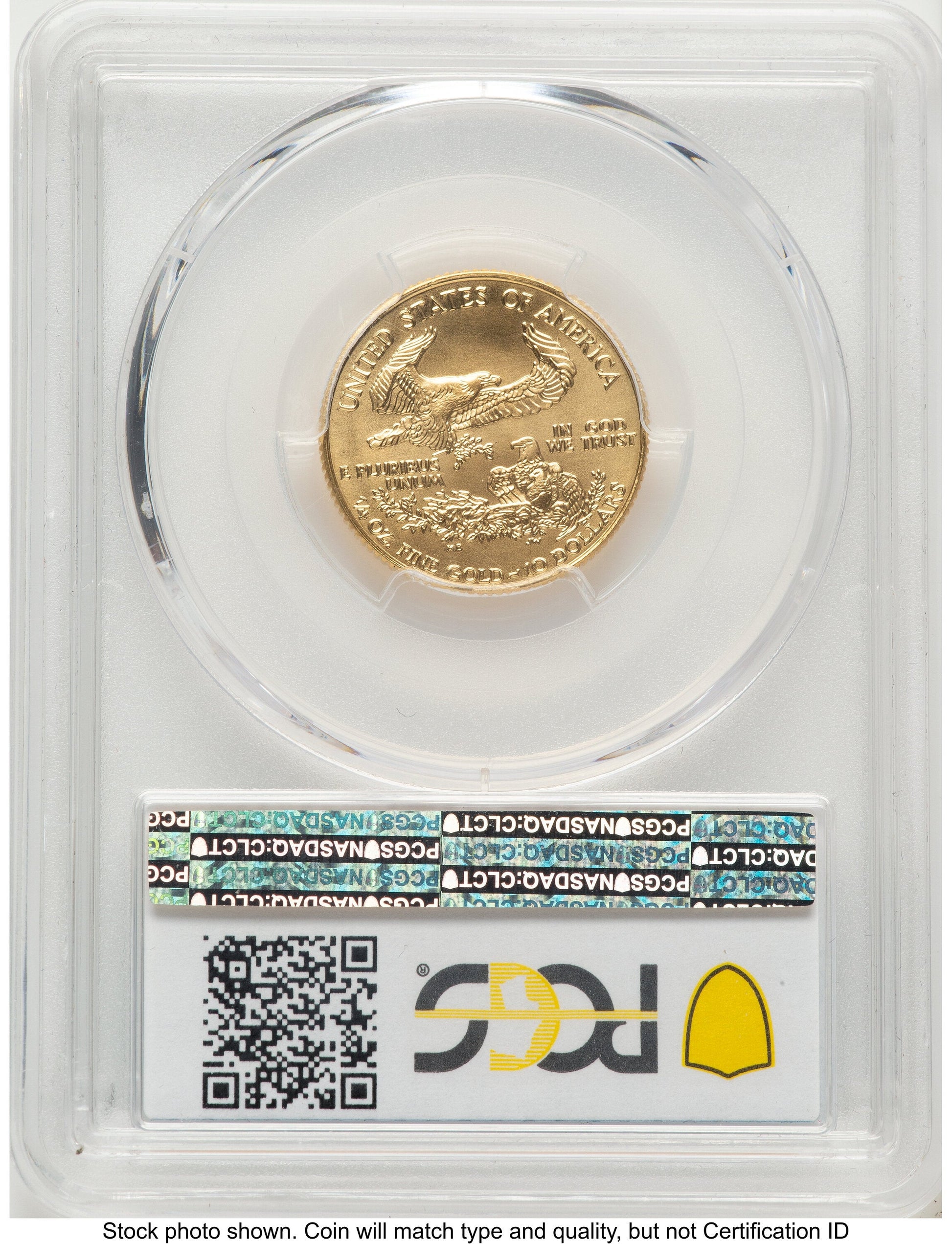 1995 Gold Eagle 1/4 oz Blue Gradient PCGS MS70