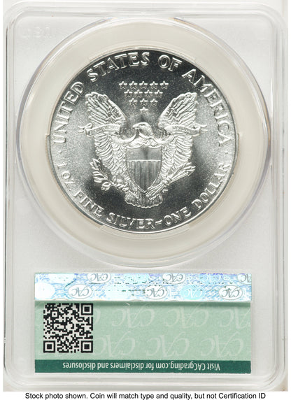 1988 Silver Eagle Non Designation CACG MS70