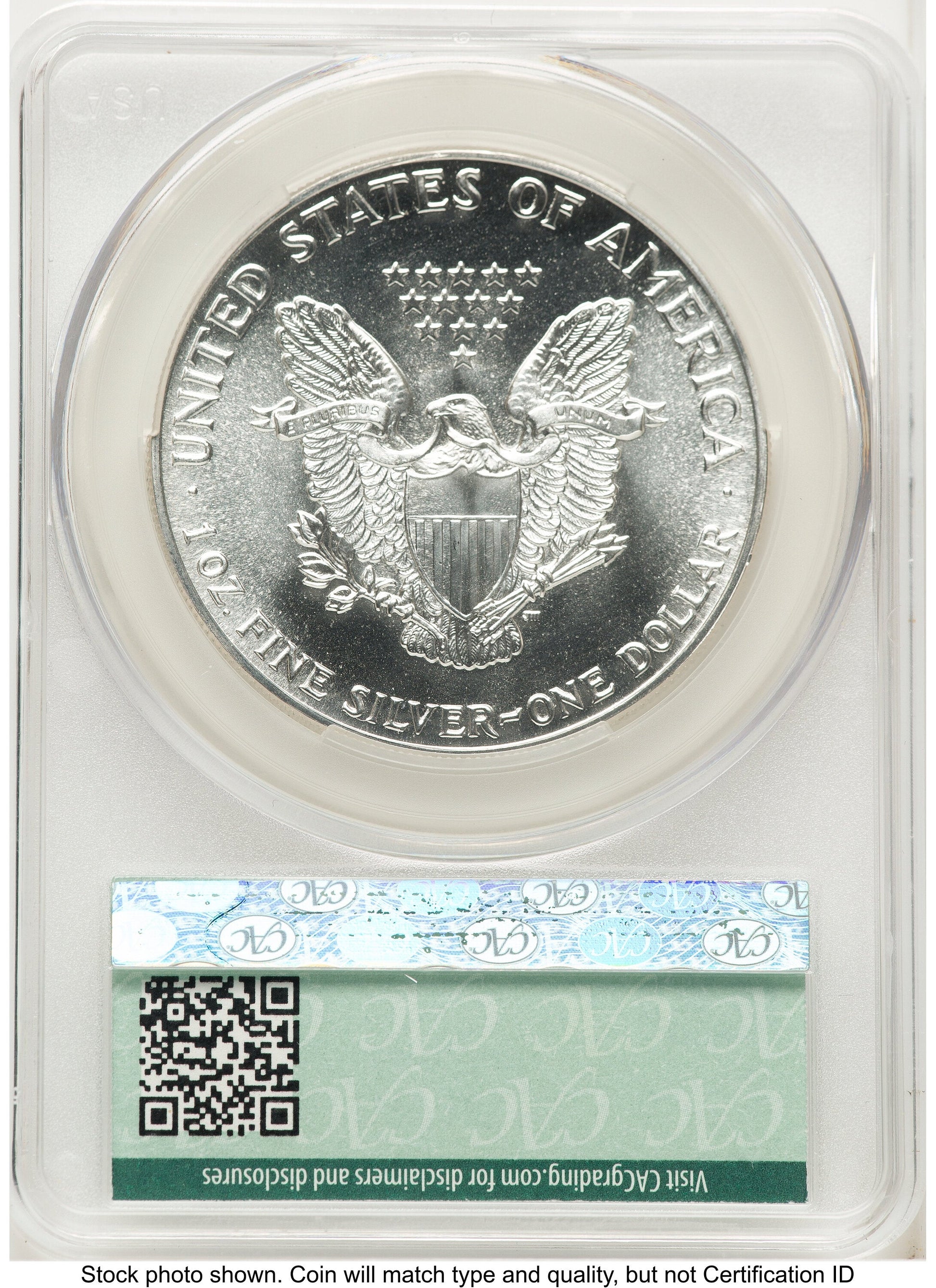 1988 Silver Eagle Non Designation CACG MS70