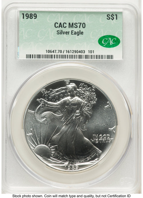 1989 Silver Eagle Non Designation CACG MS70