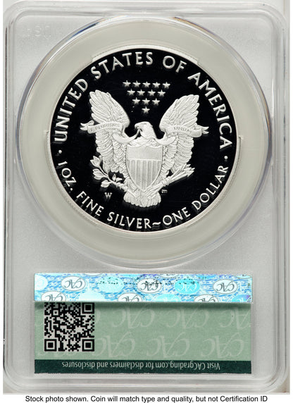 2020-W Proof Silver Eagle V75 Privy 1 oz Ron Drzewucki CACG PR70