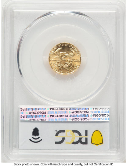 1987 Gold Eagle 1/10 oz Blue Gradient PCGS MS70