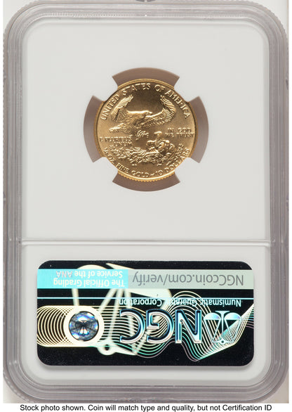 1990 Gold Eagle 1/4 oz Brown Label NGC MS70