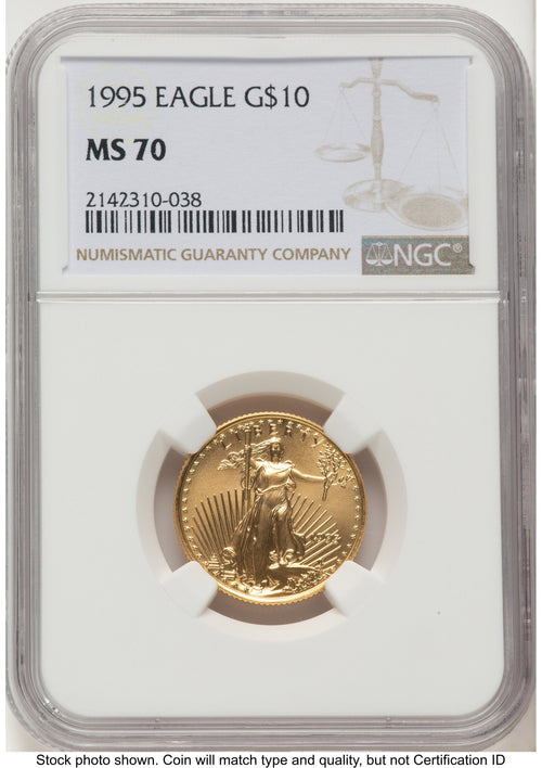 1995 Gold Eagle 1/4 oz Brown Label NGC MS70
