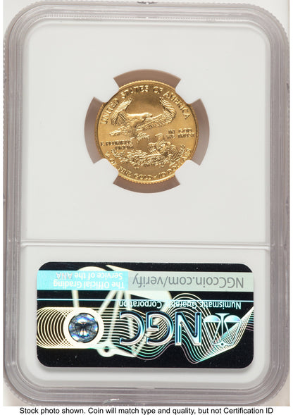 1995 Gold Eagle 1/4 oz Brown Label NGC MS70