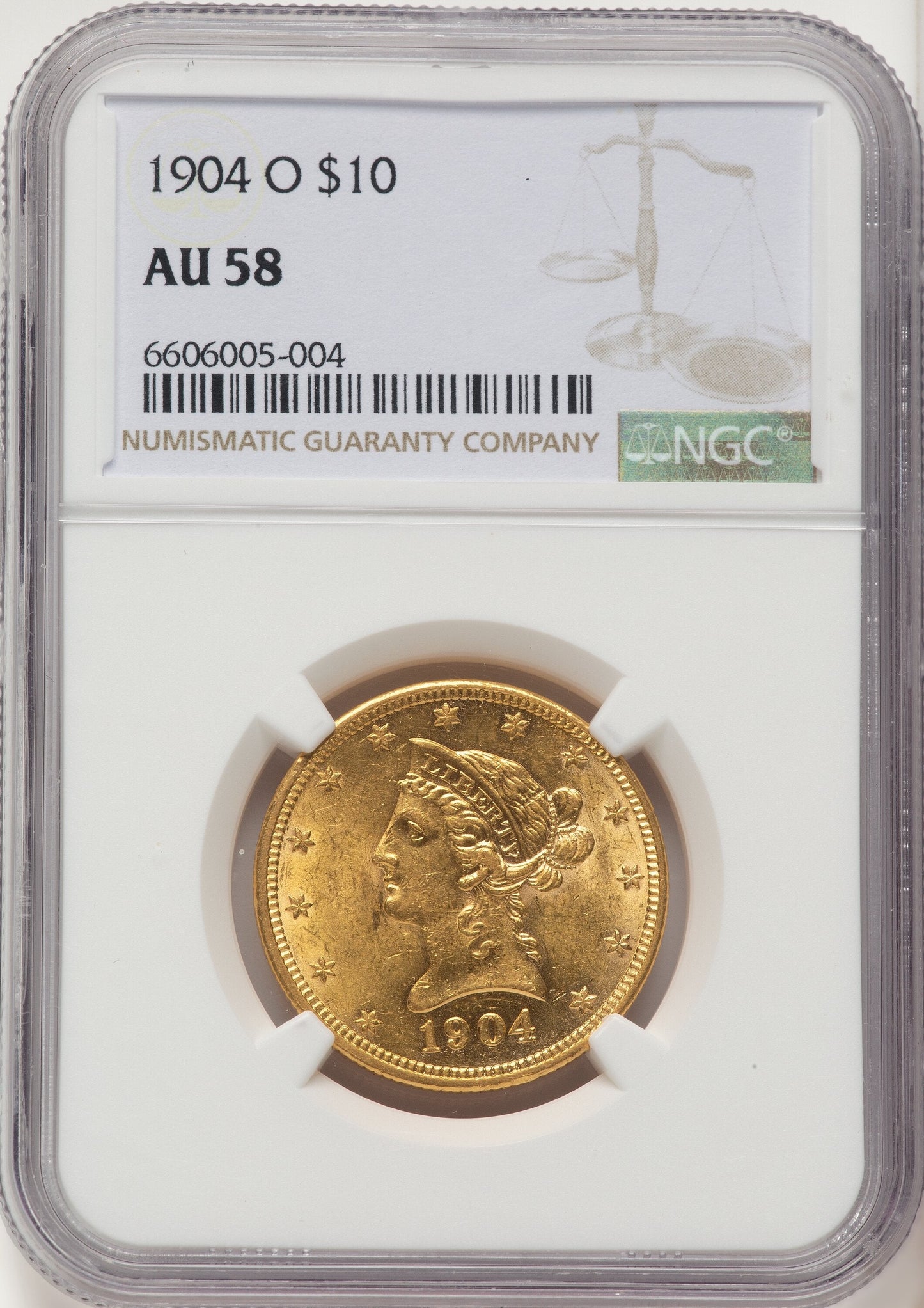 1904-O $10 Liberty Eagle NGC AU58