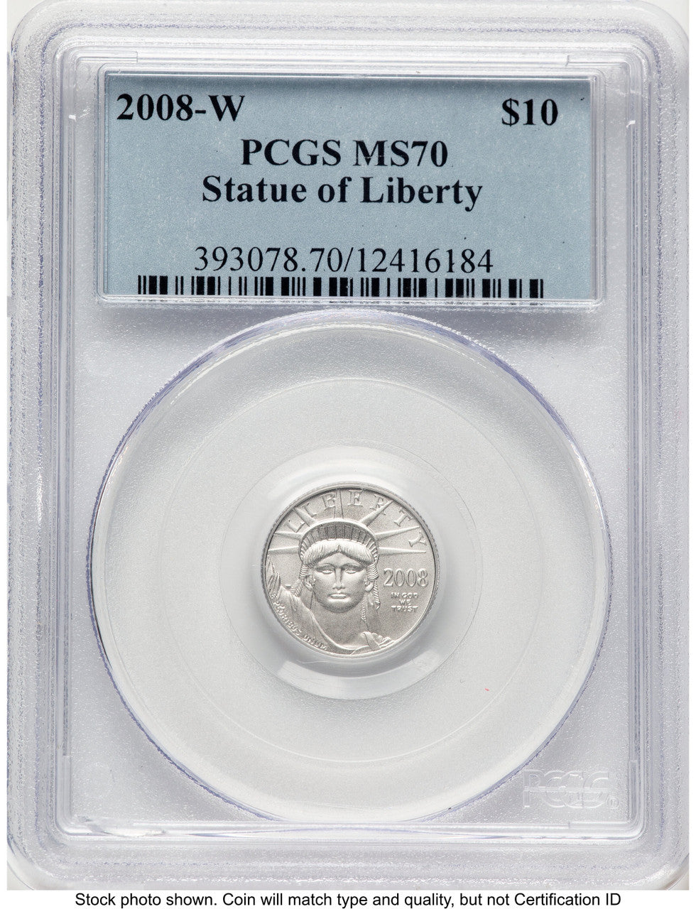 2008-W Burnished Platinum Eagle 1/10 oz Blue Label PCGS MS70