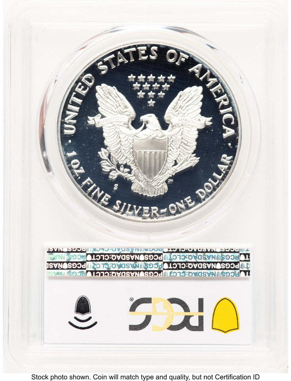1990-S Proof Silver Eagle 1 oz Blue Gradient PCGS PR70