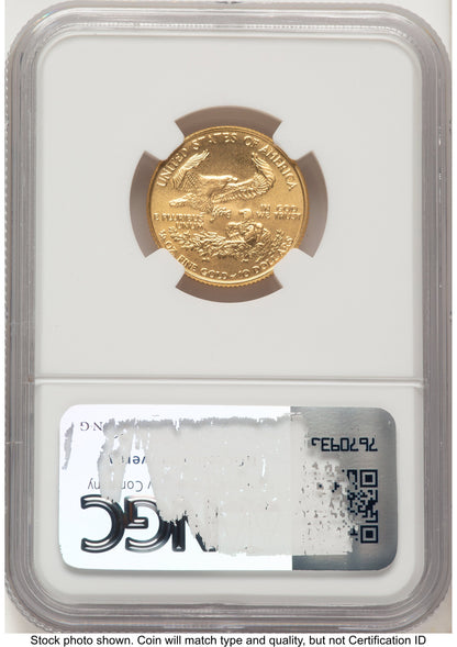 1987 Gold Eagle 1/4 oz Saint Gaudens Label NGC MS70
