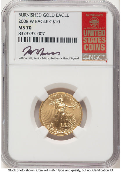 2008-W Burnished Gold Eagle 1/4 oz 0.25 oz Jeff Garrett Red Book NGC MS70