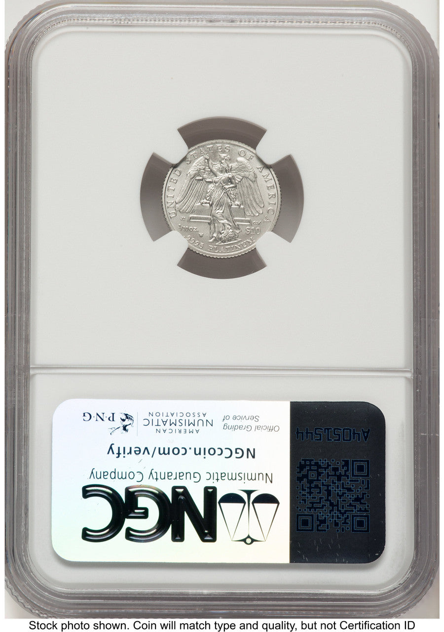 2008-W Burnished Platinum Eagle 1/10 oz Brown Label NGC MS70