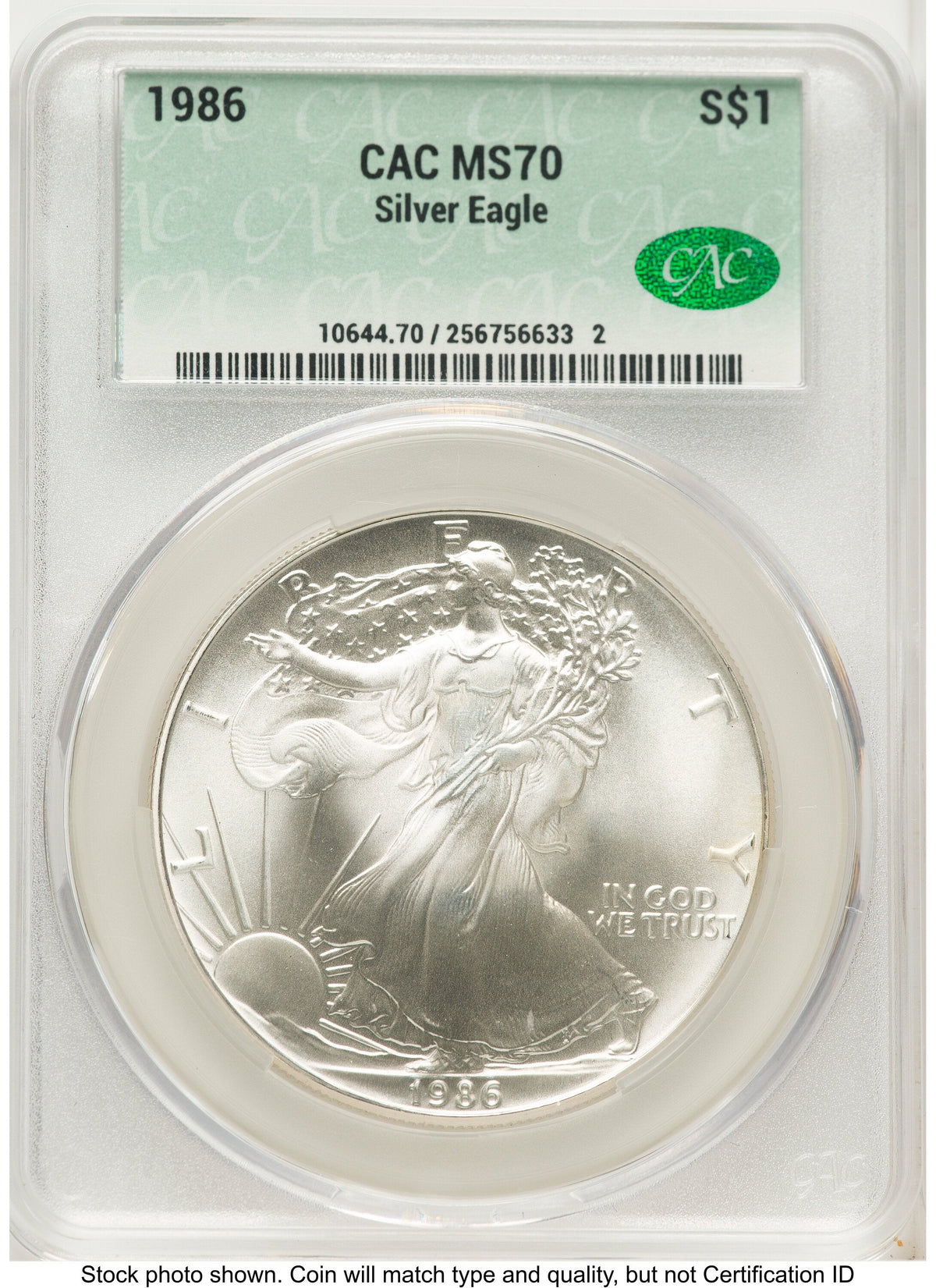 1986 Silver Eagle Non Designation CACG MS70