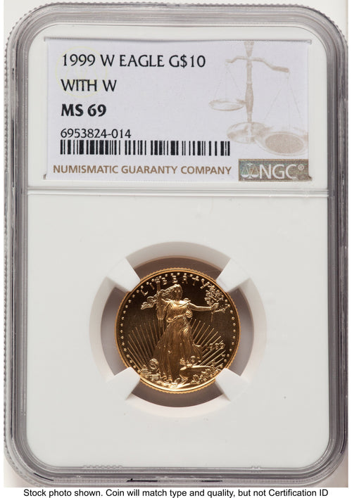 1999-W Gold Eagle 1/4 oz Unfinished Proof Dies Brown Label NGC PF69