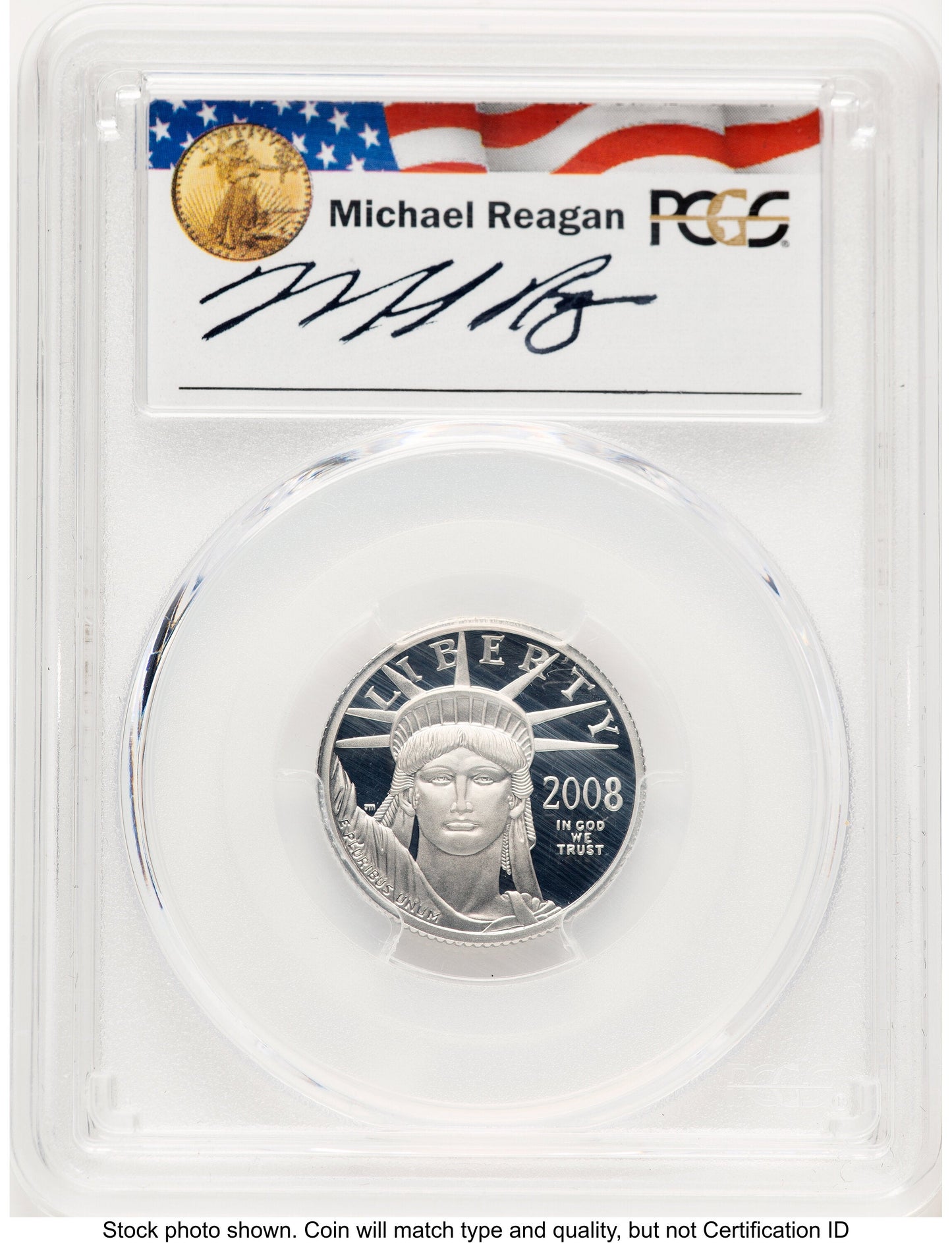 2008-W Proof Platinum Eagle 1/4 oz Reagan Legacy Series Michael Reagan PCGS PR70