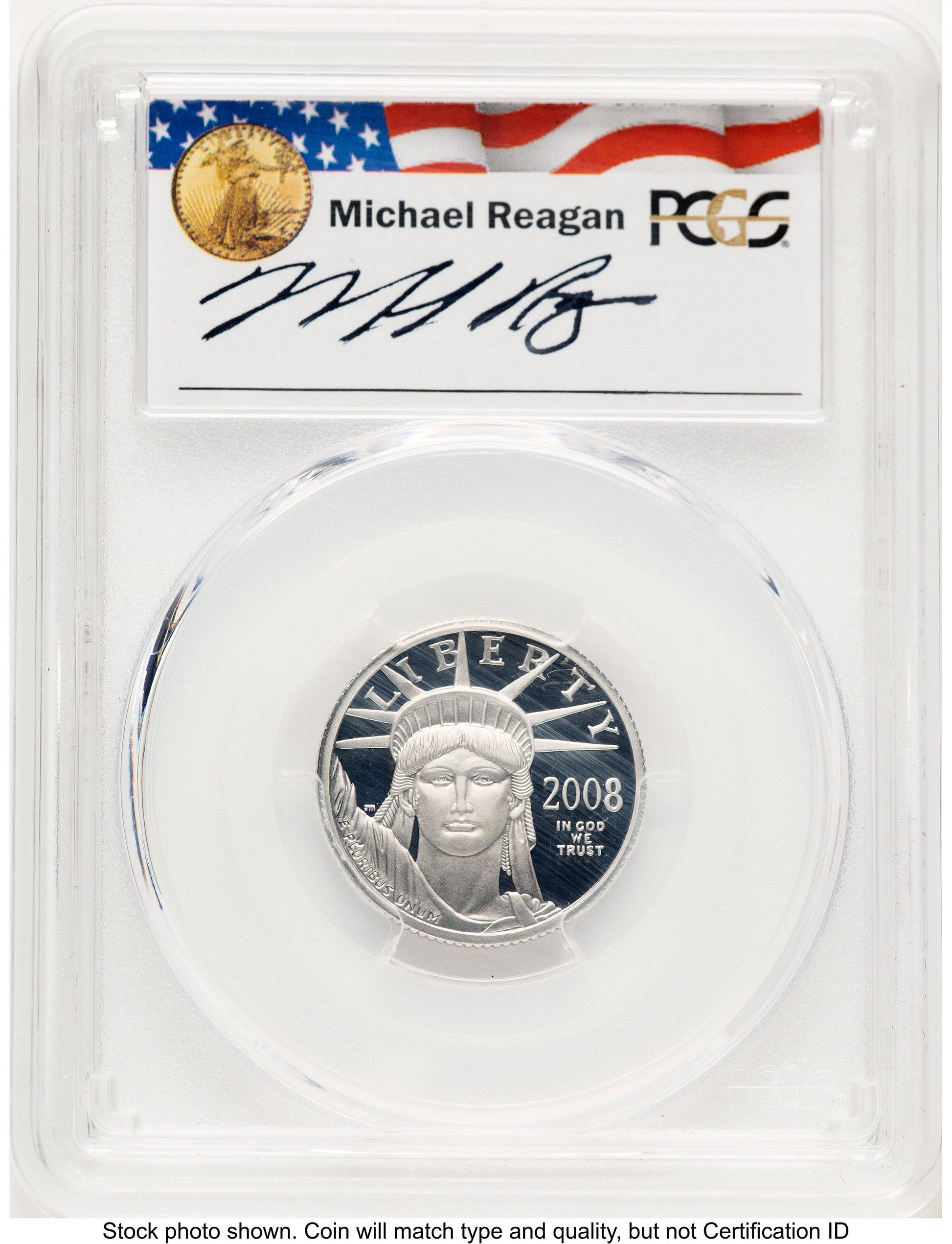 2008-W Proof Platinum Eagle 1/4 oz Reagan Legacy Series Michael Reagan PCGS PR70