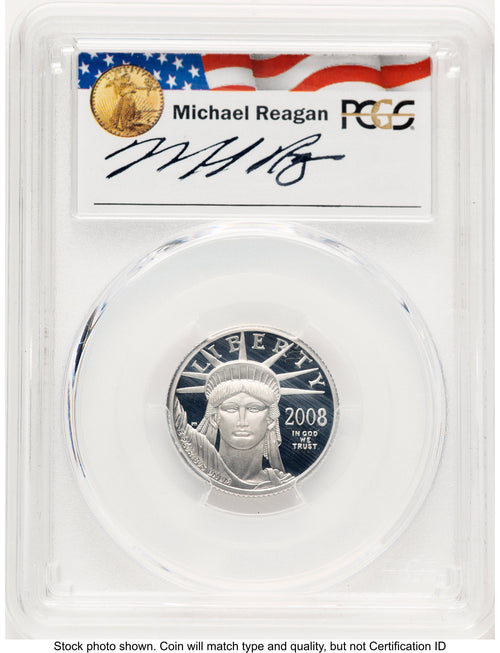 2008-W Proof Platinum Eagle 1/4 oz Reagan Legacy Series Michael Reagan PCGS PR70