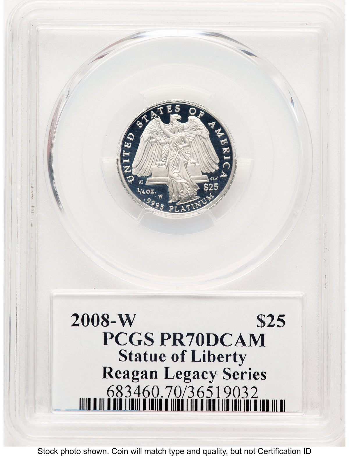 2008-W Proof Platinum Eagle 1/4 oz Reagan Legacy Series Michael Reagan PCGS PR70