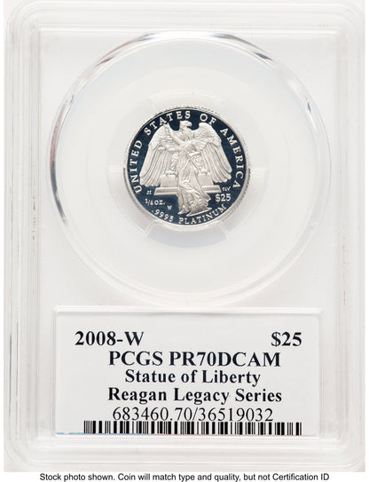 2008-W Proof Platinum Eagle 1/4 oz Reagan Legacy Series Michael Reagan PCGS PR70