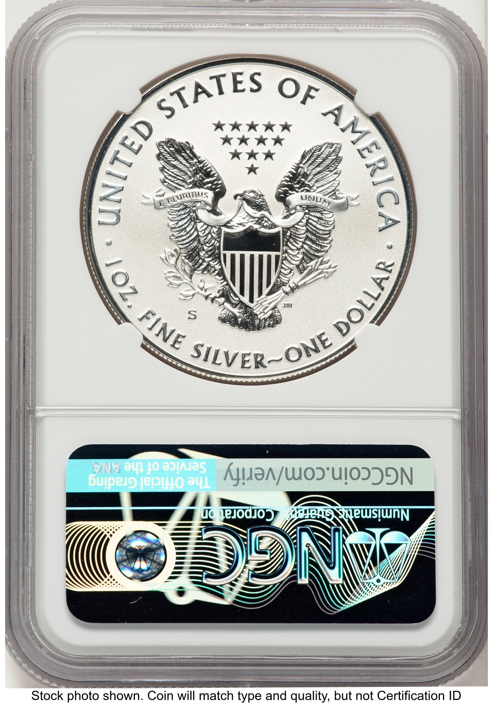 2019-S Enhanced Reverse Proof Silver Eagle 1 oz Trolley Label NGC PF69
