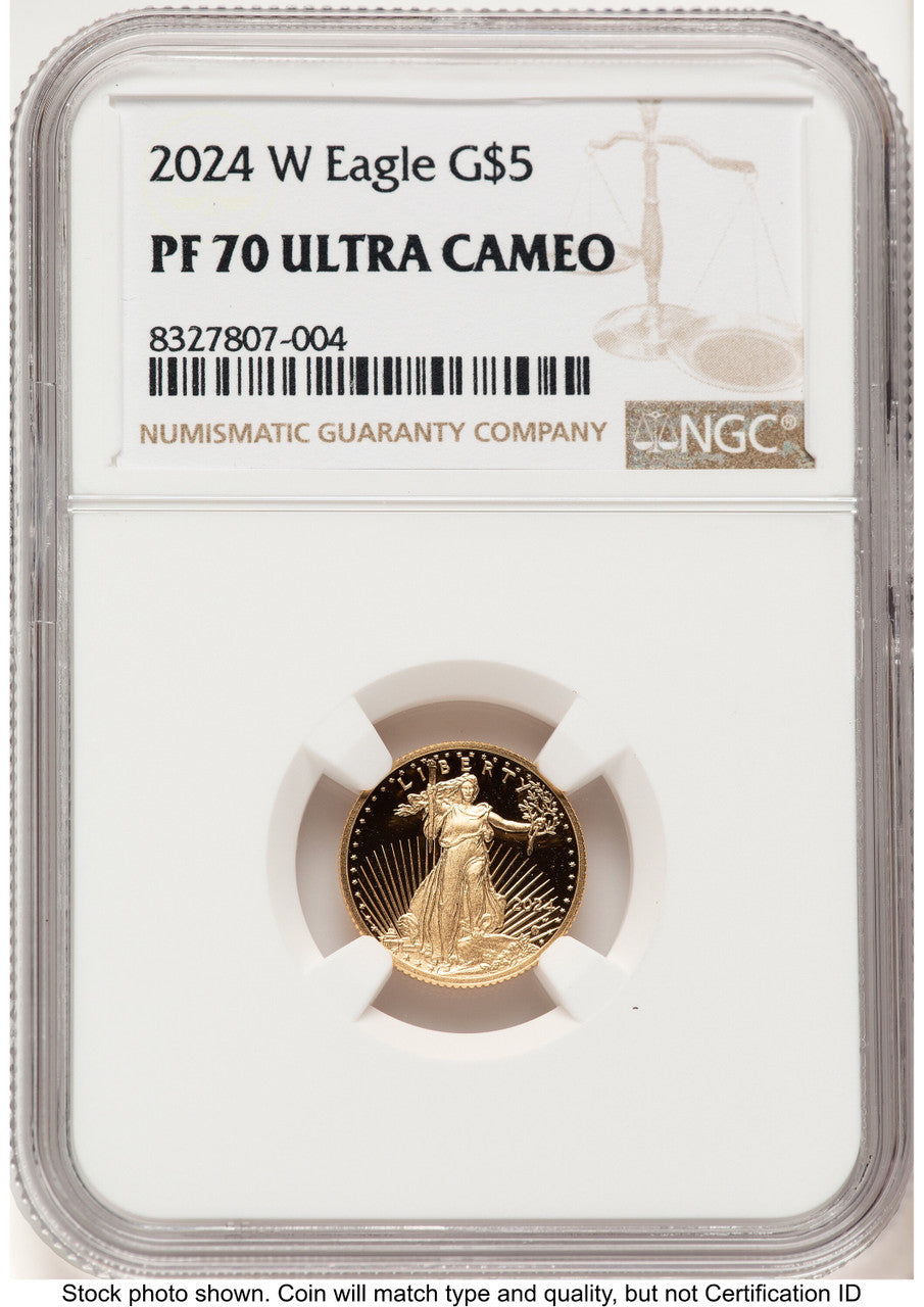 2024-W Proof Gold Eagle 1/10 oz Brown Label NGC PF70 (770300002)