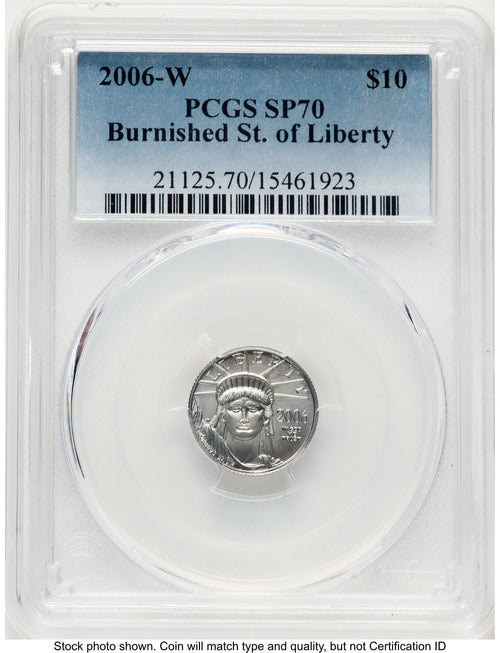 2006-W Burnished Platinum Eagle 1/10 oz Blue Gradient PCGS MS70