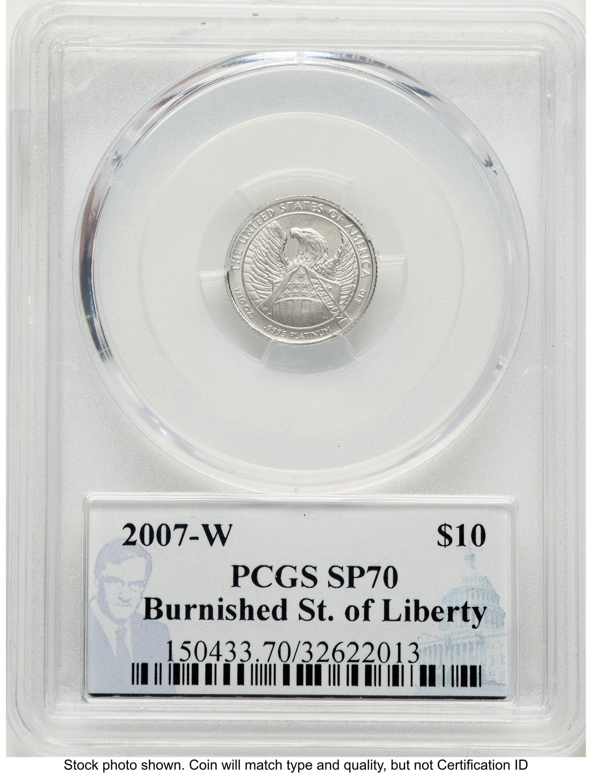 2007-W Burnished Platinum Eagle 1/10 oz Philip Diehl PCGS MS70