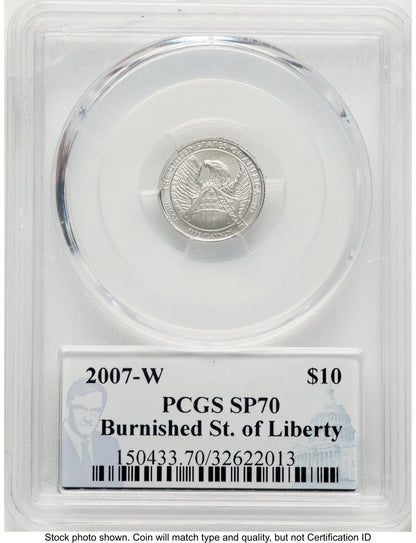 2007-W Burnished Platinum Eagle 1/10 oz Philip Diehl PCGS MS70