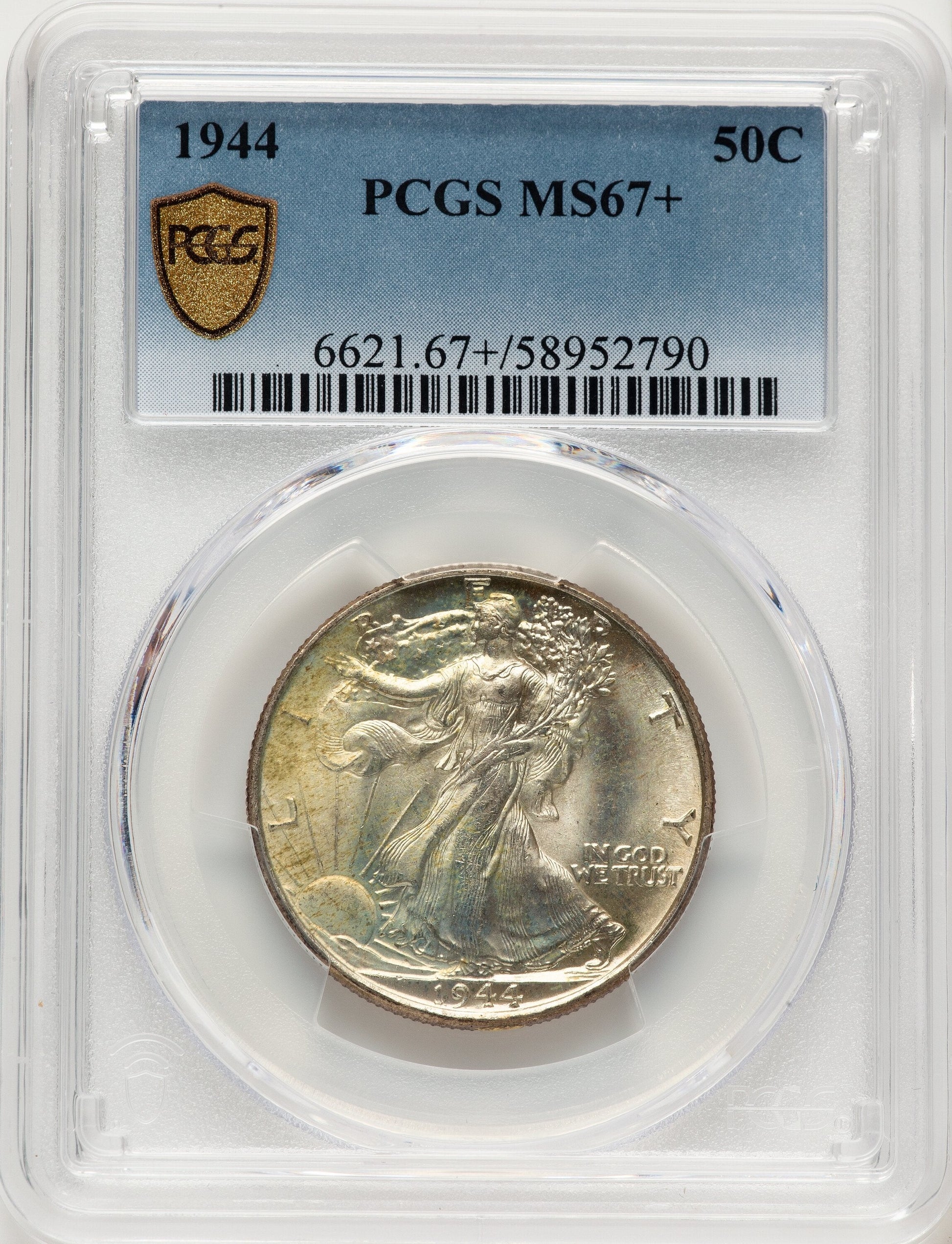 1944 50C Walking Liberty Half Dollar PCGS MS67+