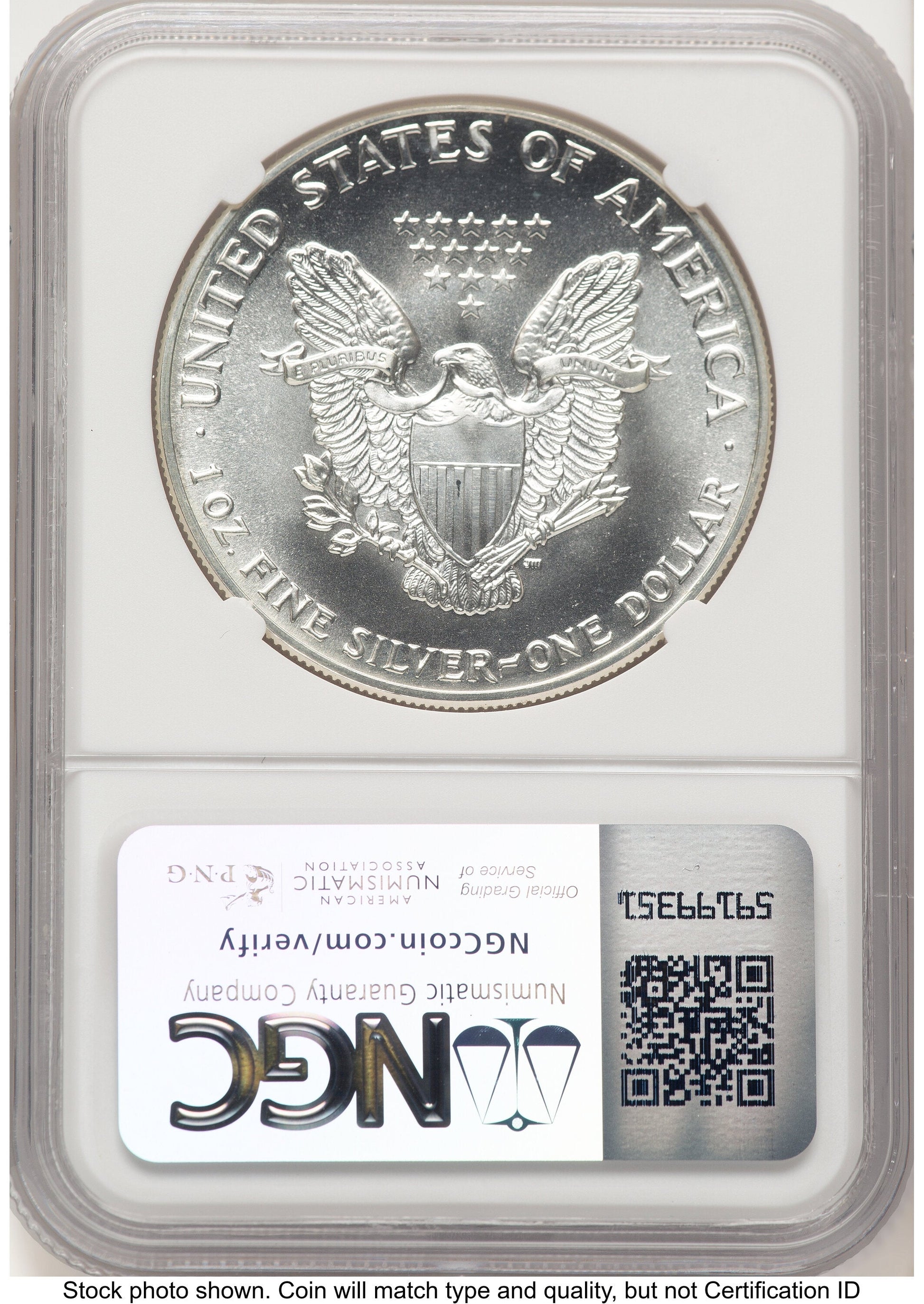 1987-(S) Silver Eagle Mike Castle From US Mint Sealed Box NGC MS70