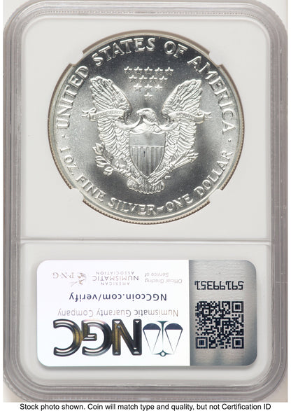 1987-(S) Silver Eagle Mike Castle From US Mint Sealed Box NGC MS70