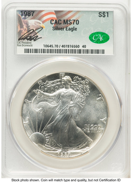 1987 Silver Eagle Ron Drzewucki CACG MS70
