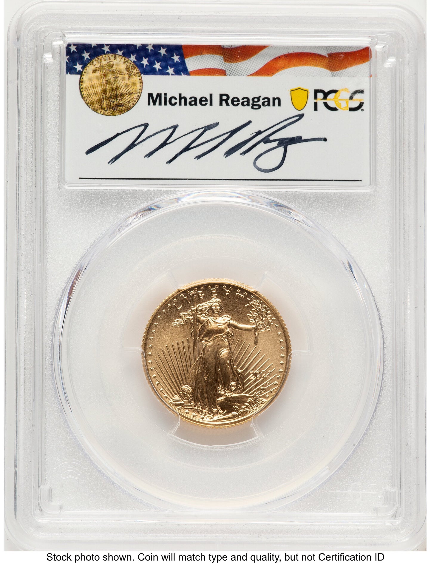 2021-W TY2 Gold Eagle 1/4 oz Unfinished Proof Dies Reagan Legacy Series Michael Reagan PCGS PR70